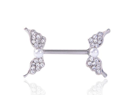 Stainless Steel Wing Straight Nipple Ring