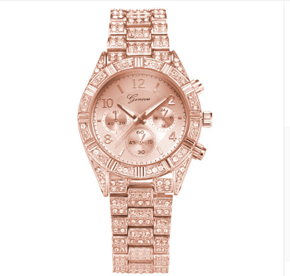 Montre-bracelet analogique à quartz en cristal pour femmes, mode acier inoxydable Genève luxe Reloj Hombre Montre Femme Sport montres