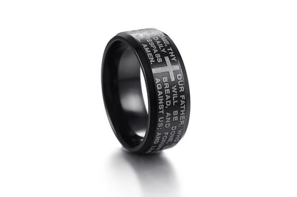 Fashion Titanium Steel Men's Lord's Prayer Ring