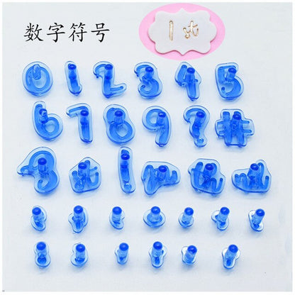1 Set Alphabet Cake Molds Plastic Letter Fondant Mold Cookie Cutter Mold Number Cake Decorating Tools Pastry Baking Accessories