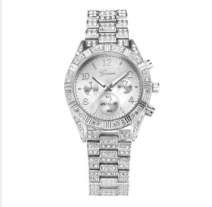 Montre-bracelet analogique à quartz en cristal pour femmes, mode acier inoxydable Genève luxe Reloj Hombre Montre Femme Sport montres
