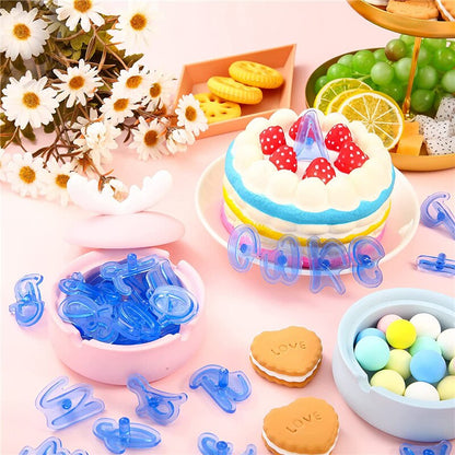 1 Set Alphabet Cake Molds Plastic Letter Fondant Mold Cookie Cutter Mold Number Cake Decorating Tools Pastry Baking Accessories