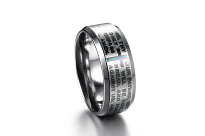 Fashion Titanium Steel Men's Lord's Prayer Ring