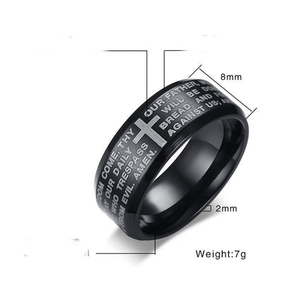 Fashion Titanium Steel Men's Lord's Prayer Ring
